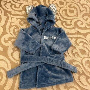 Infant boy robe blue name(Nicholas) size 0 to 9 months.